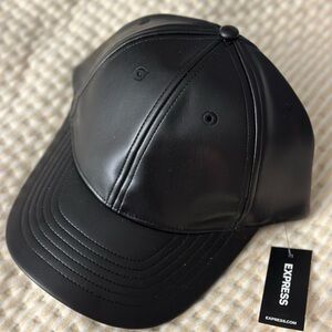 Faux leather black express hat women’s new